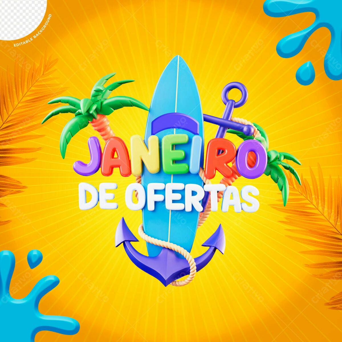Flyer Janeiro de Ofertas PSD Editável