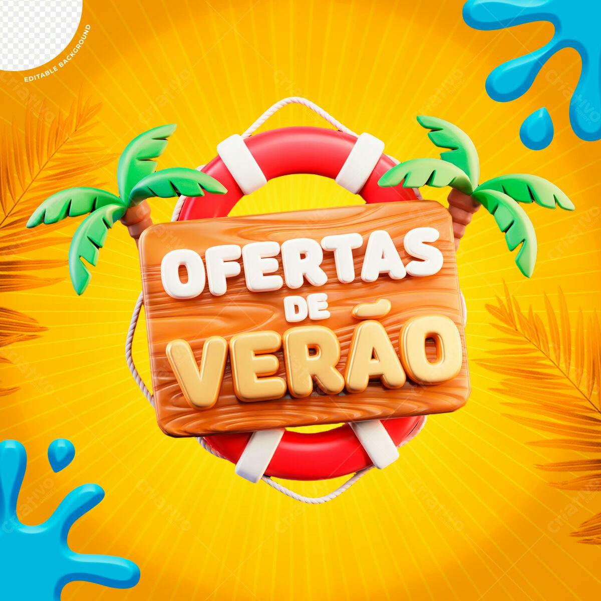 Postagem de Mídias Sociais Verão PSD Editável