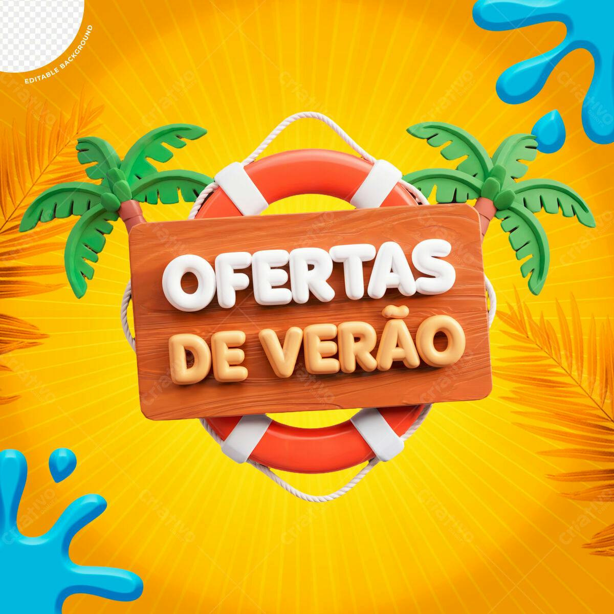 Post para Ofertas de Verão PSD Editável