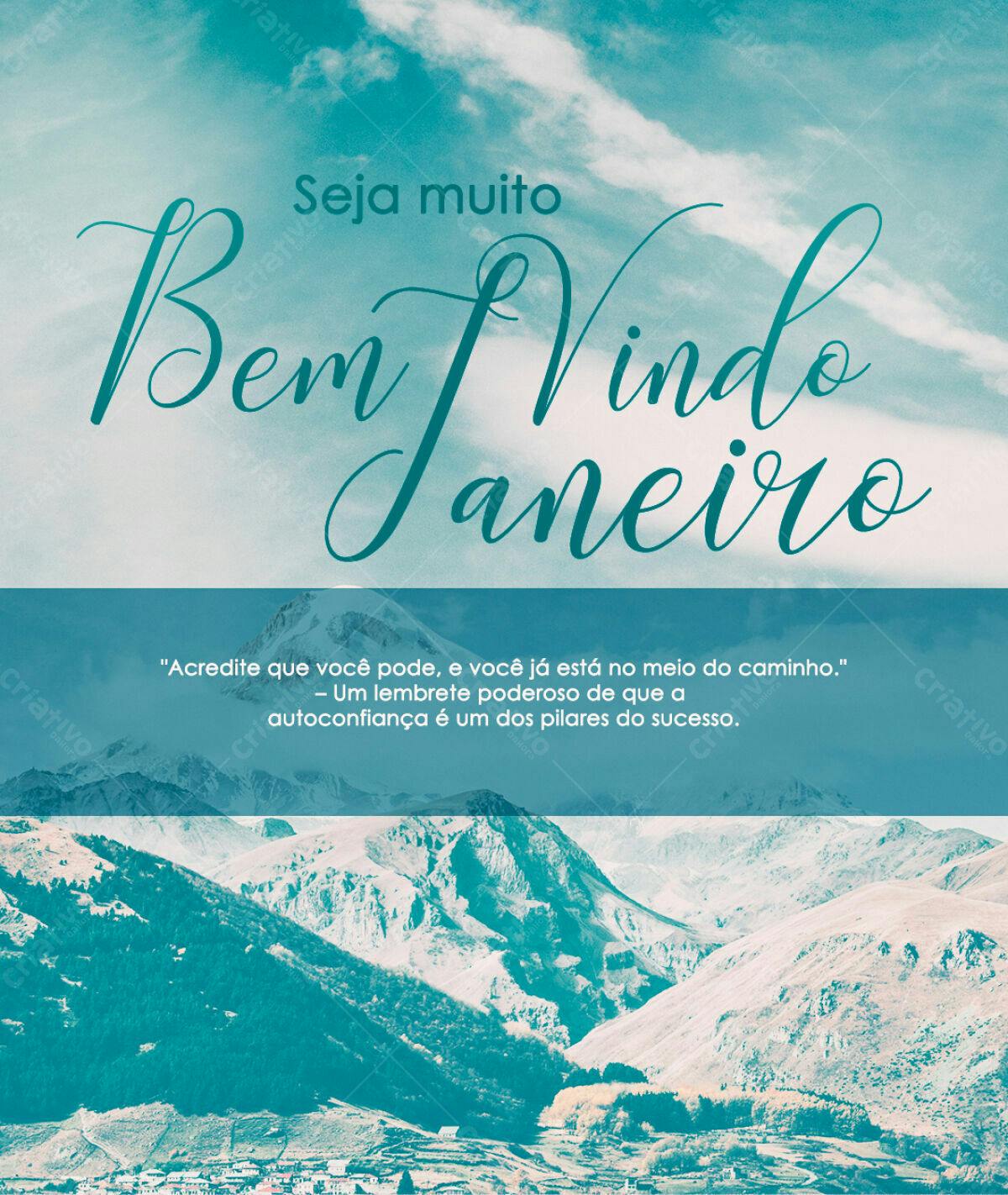 Post para Boas Vindas Janeiro PSD Editável