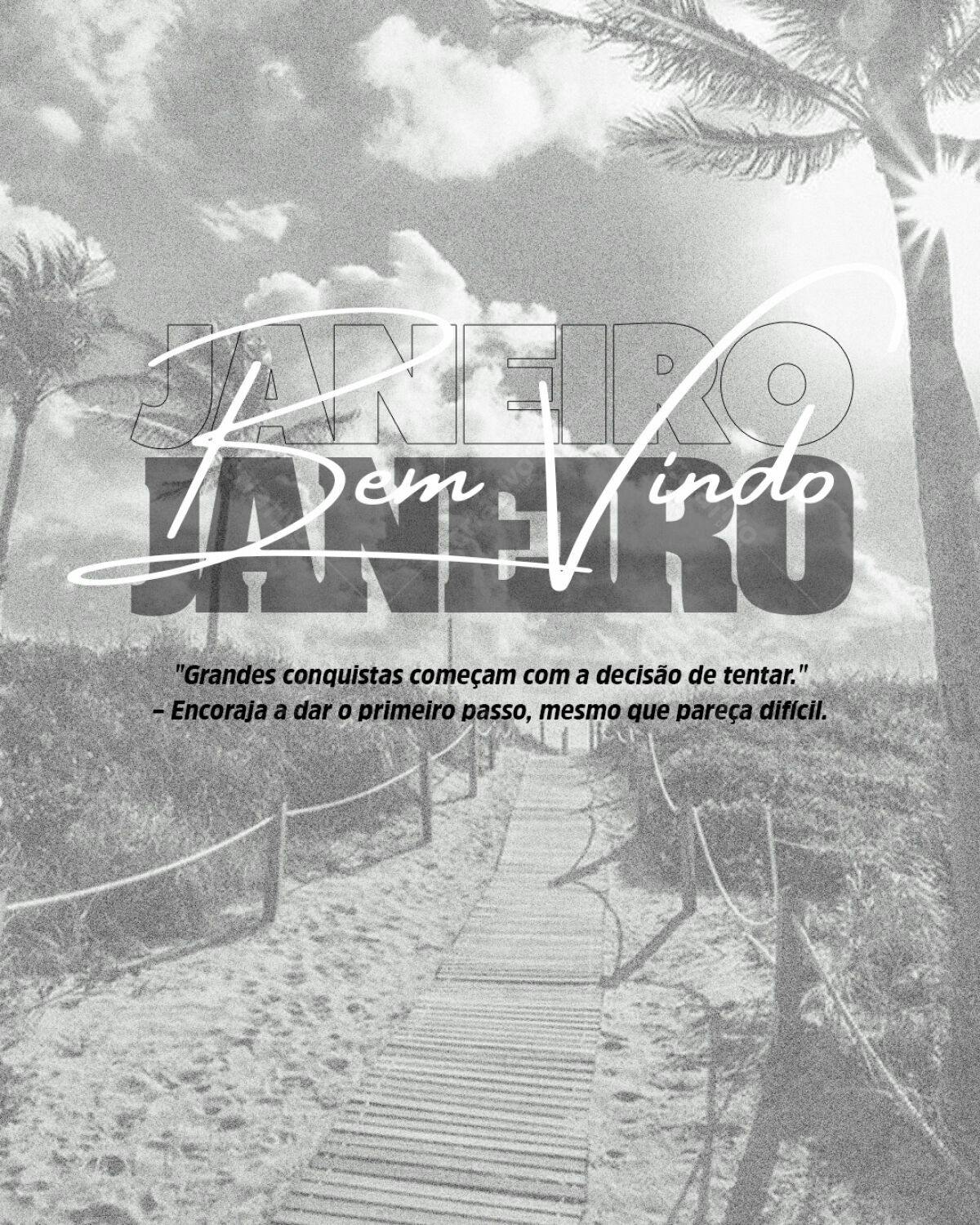 Post para Boas Vindas Janeiro PSD Editável