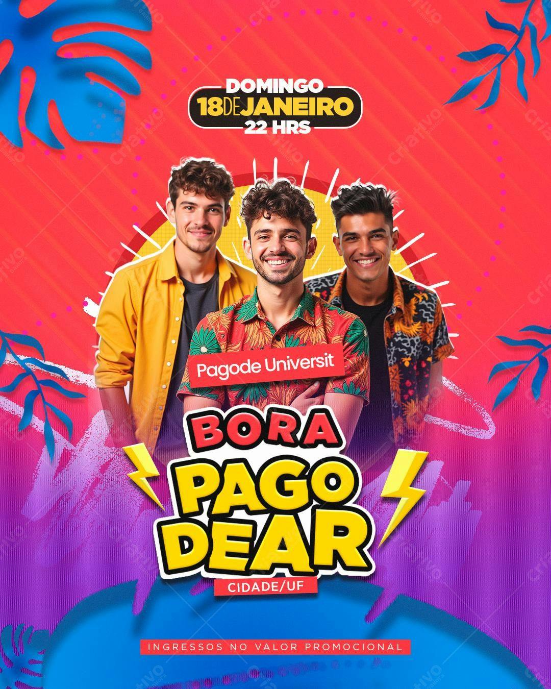 Flyer para Show de Pagode PSD Editável