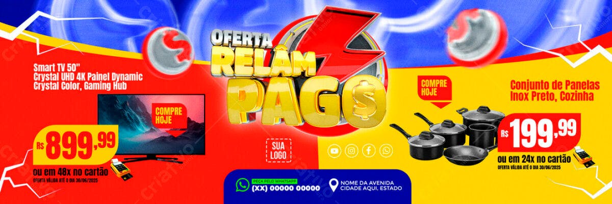 Banner Oferta Relampago PSD Editável