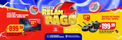 BANNER OFERTA RELÂMPAGO SUPERMERCADO REDES SOCIAIS
