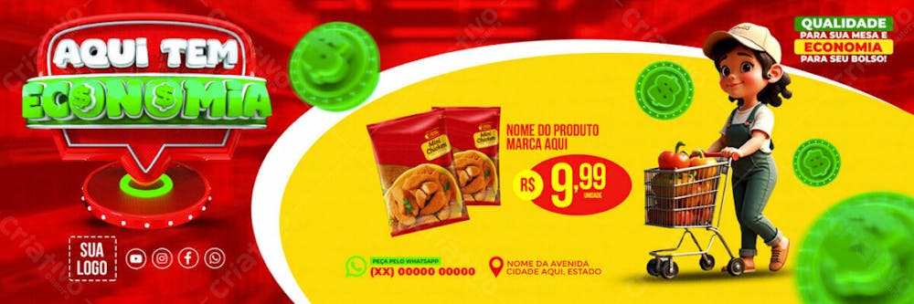 BANNER AQUI TEM ECONOMIA SUPERMERCADO REDES SOCIAIS