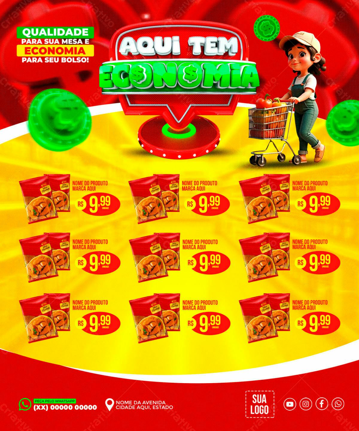 Flyer de Promoção de Alimentos PSD Editável
