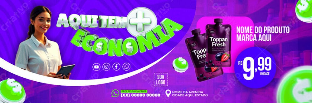 BANNER AQUI TEM MAIS ECONOMIA SUPERMERCADO REDES SOCIAIS