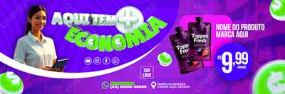BANNER AQUI TEM MAIS ECONOMIA SUPERMERCADO REDES SOCIAIS