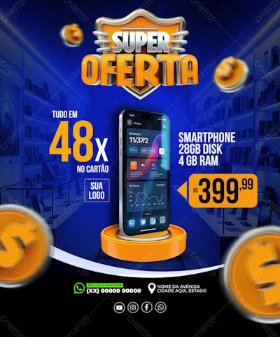 ENCARTE SUPER OFERTA SUPERMERCADO REDES SOCIAIS