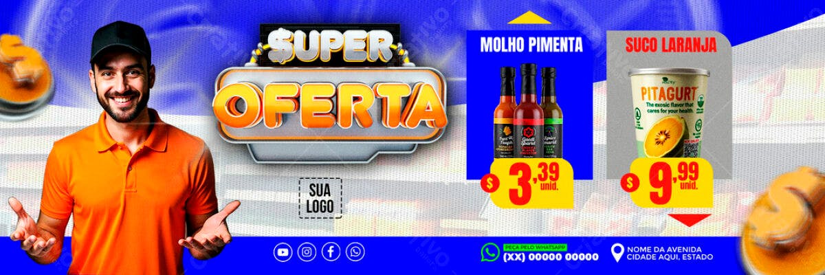 Banner Super Oferta Mercadinho PSD Editável