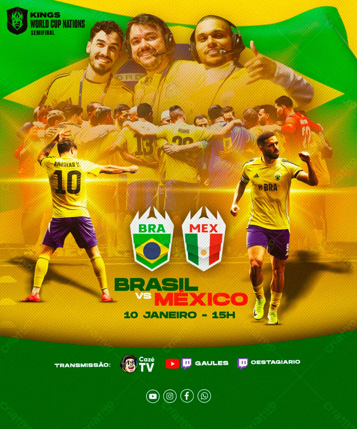 Flyer Brasil x México PSD Editável