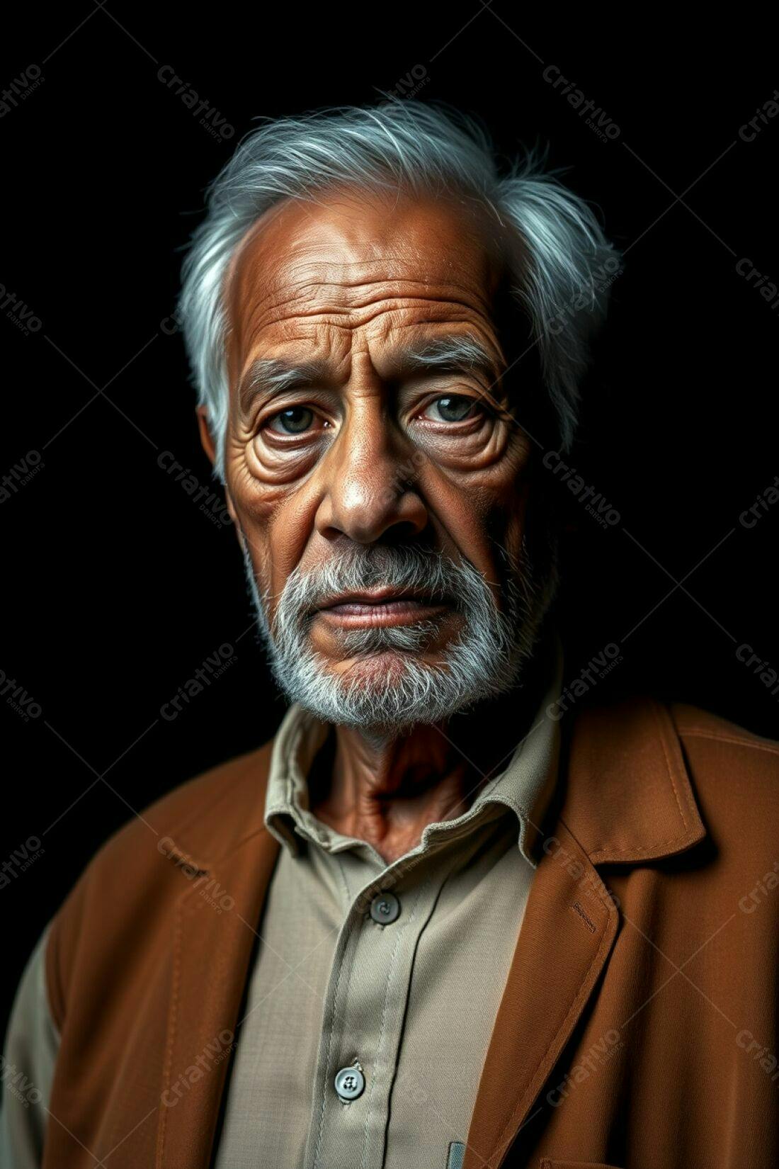 Retrato de homem idoso com barba grisalha