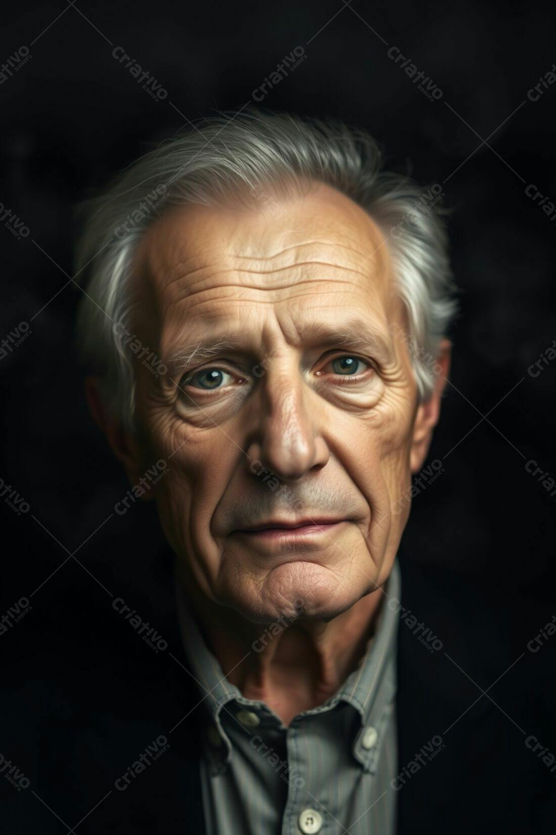 Retrato homem idoso cabelos grisalhos