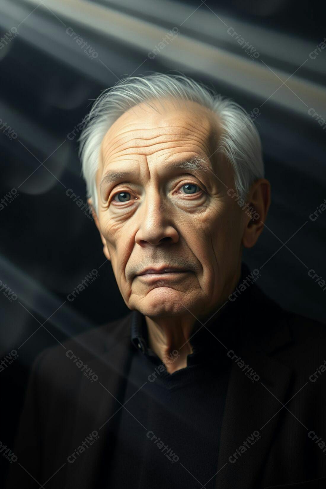 Homem idoso com cabelos grisalhos retrato
