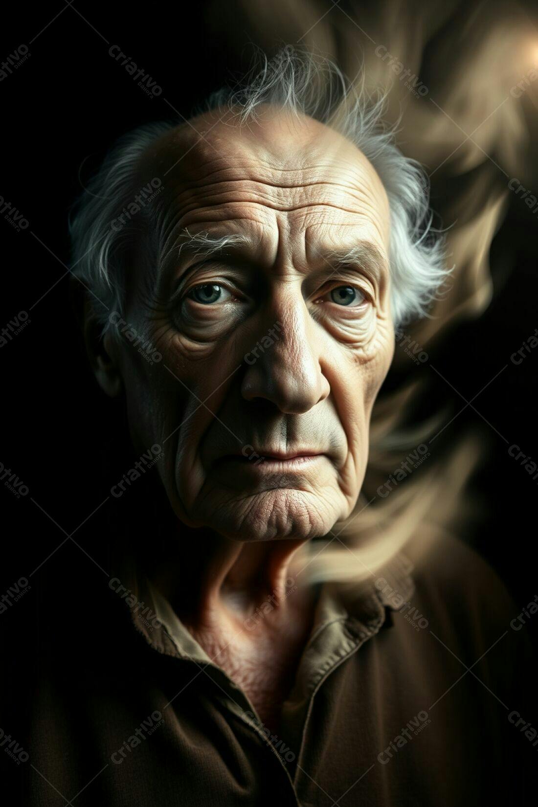 Retrato de homem idoso pensativo