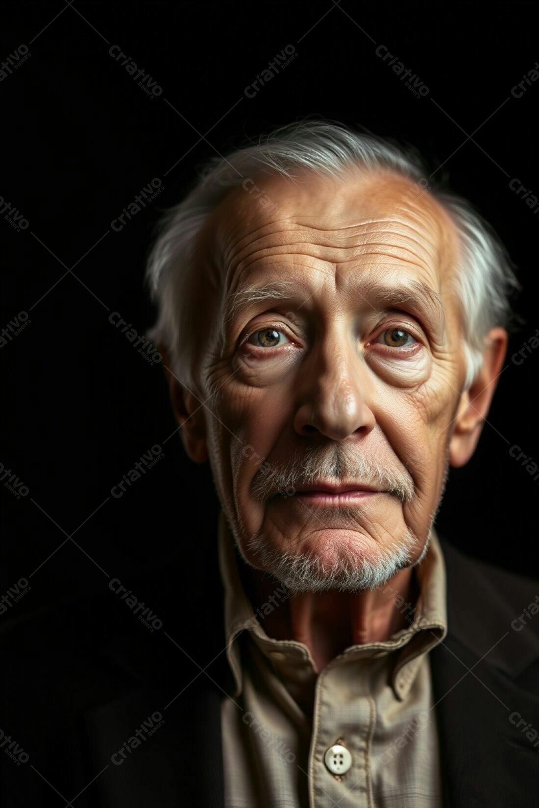 Retrato de homem idoso com cabelos grisalhos