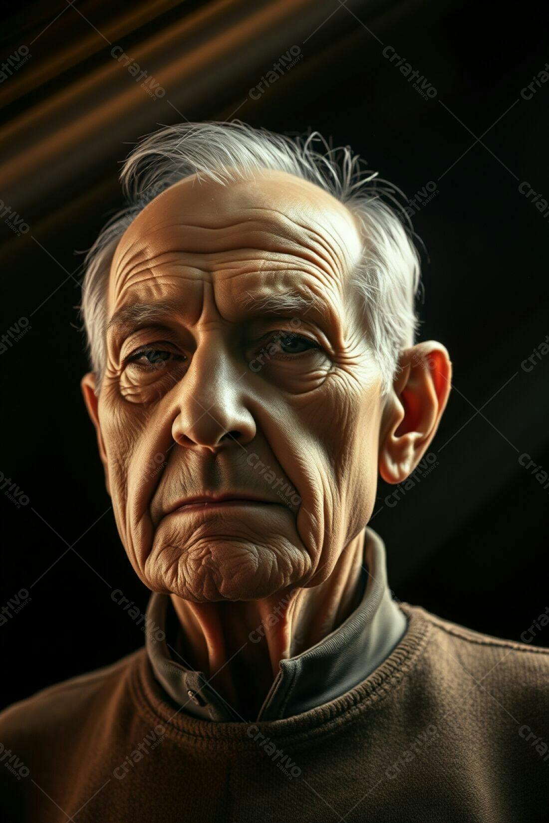 Retrato homem idoso cabelos grisalhos