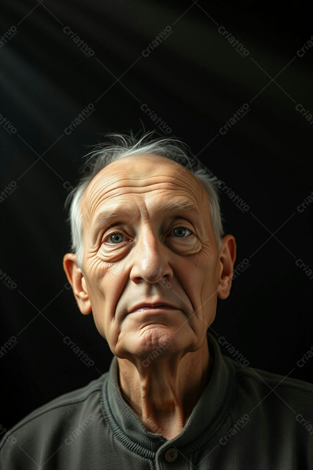 Retrato homem idoso fundo preto