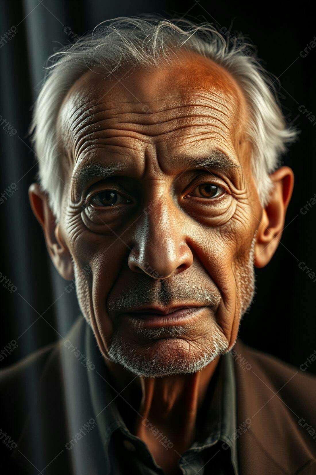 Retrato de homem idoso cabelos grisalhos