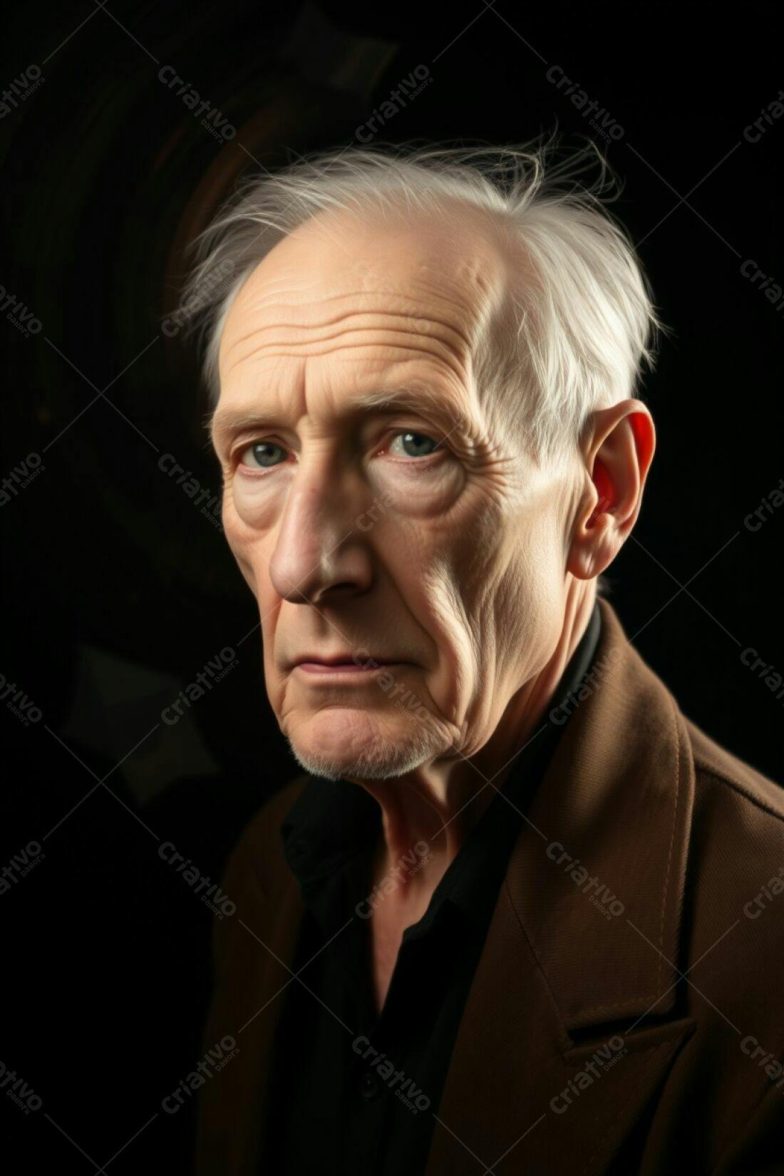Homem idoso com cabelos brancos retrato