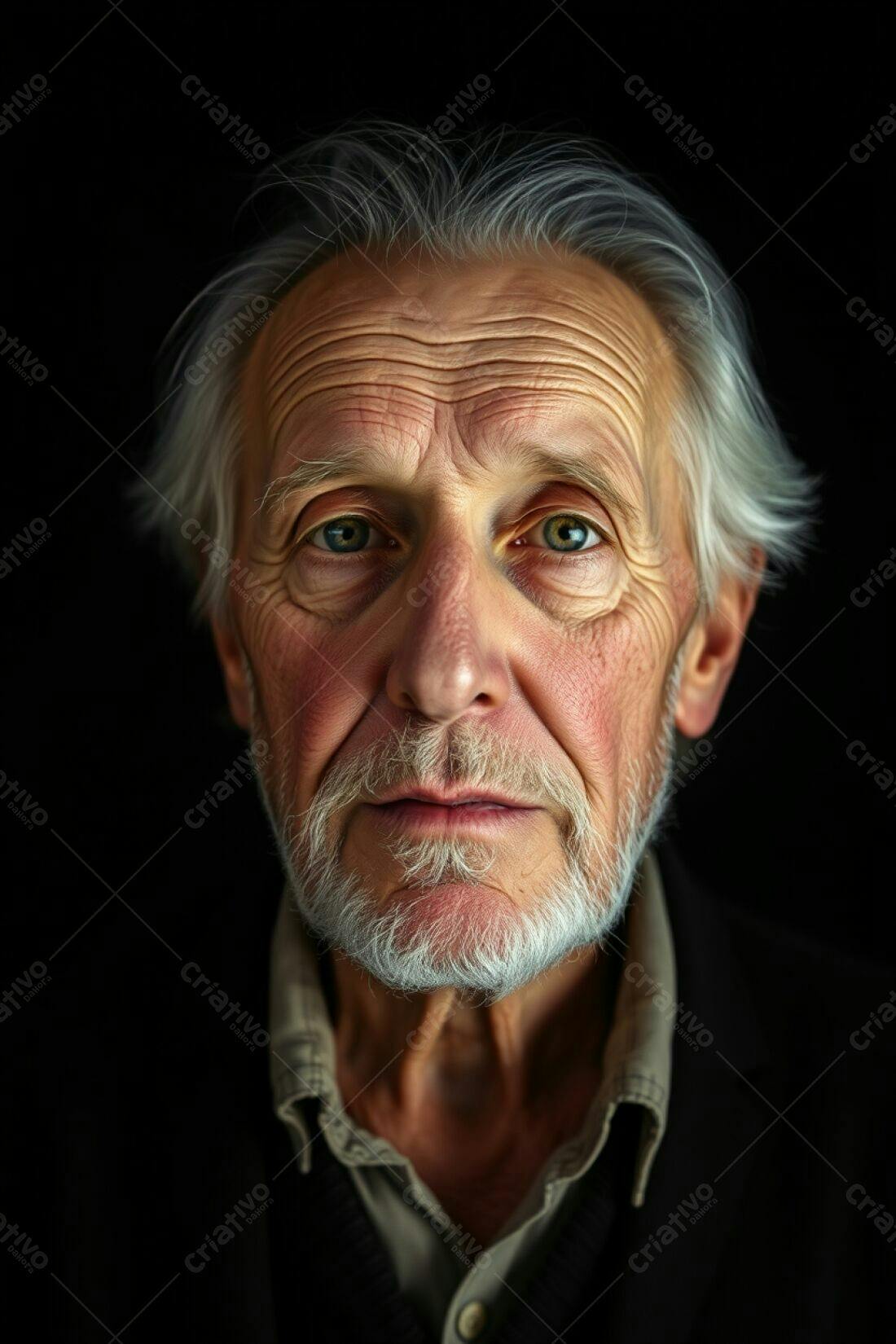 Retrato de homem idoso com cabelos grisalhos