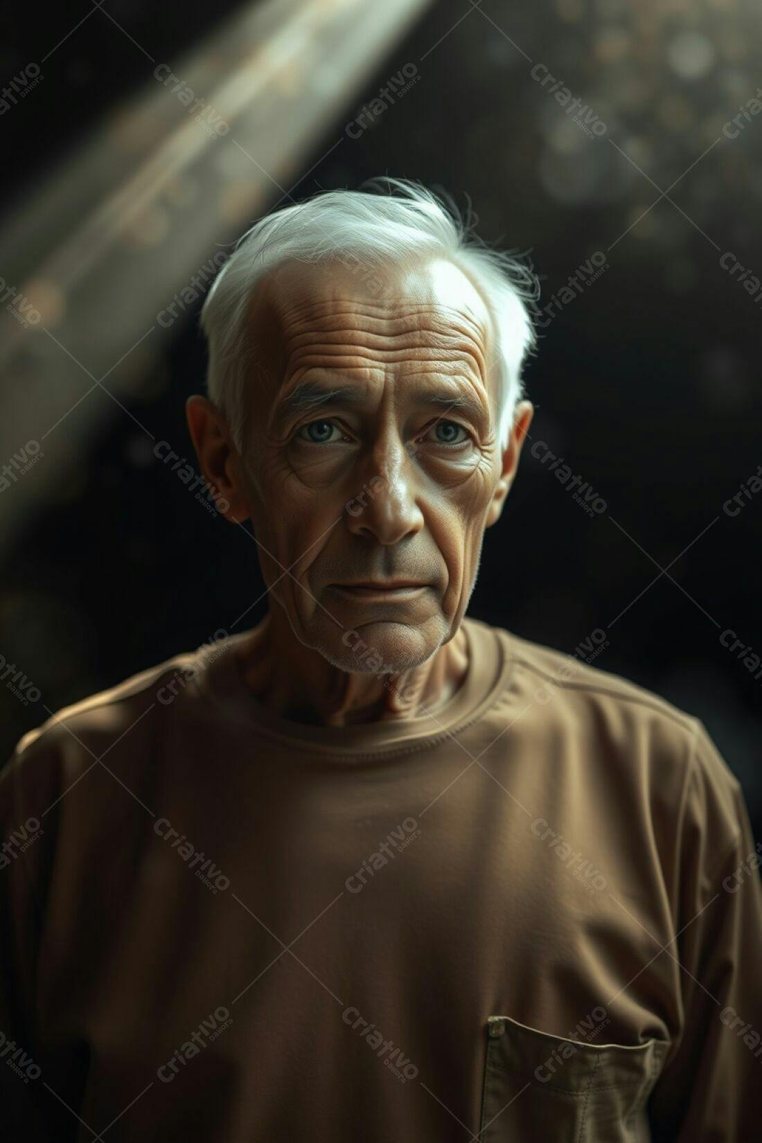 Homem Sênior Olhos Azuis Fotografia Retrato