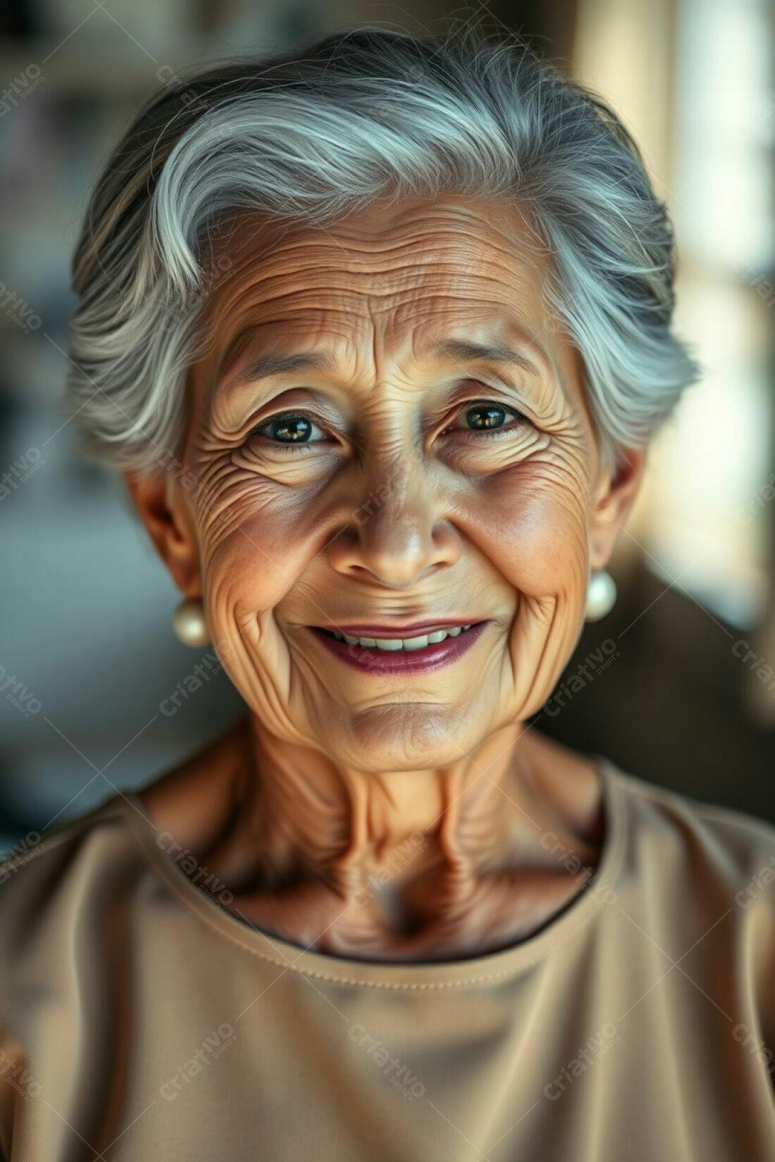 Retrato de mulher idosa sorrindo