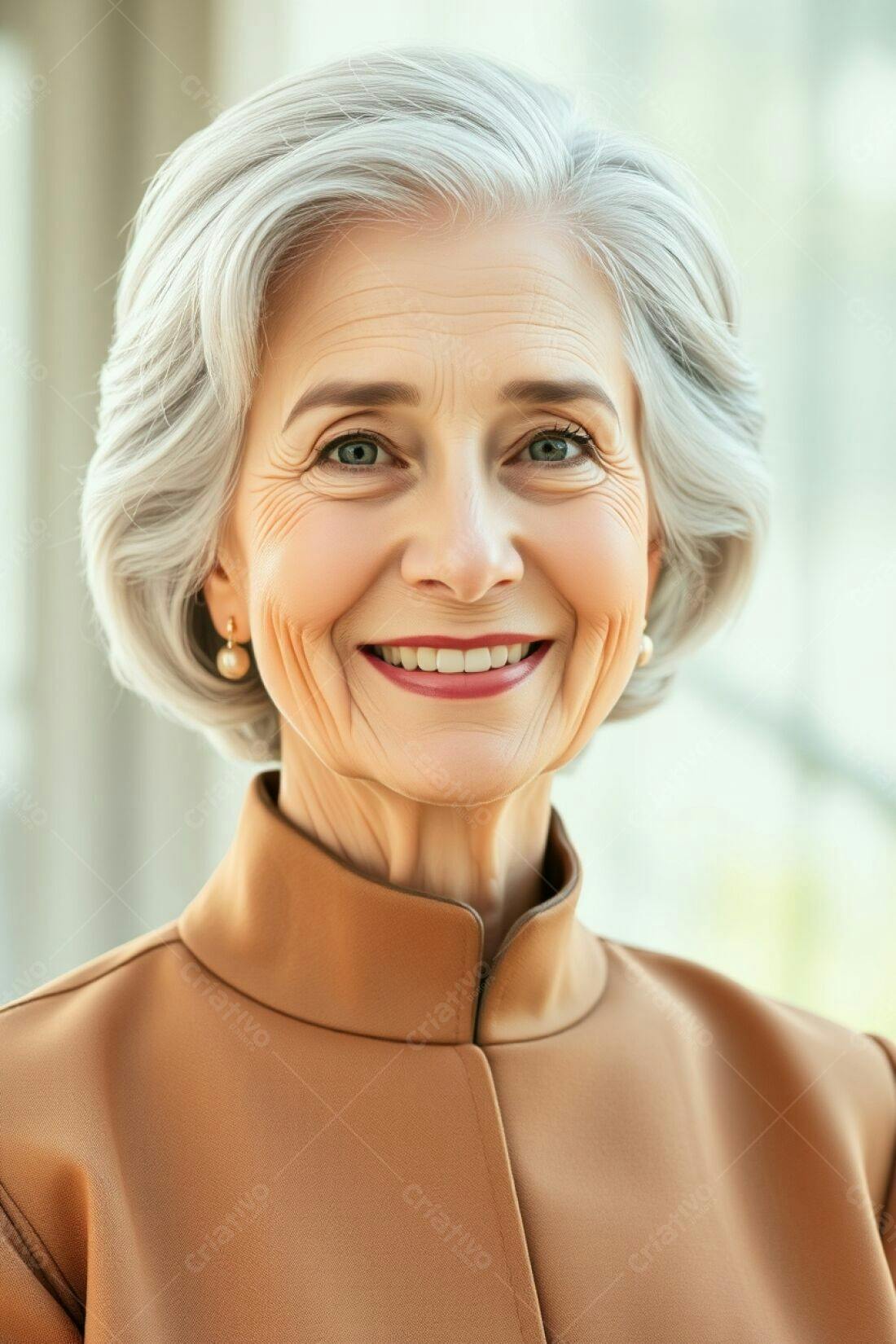 Mulher madura sorrindo retrato elegante
