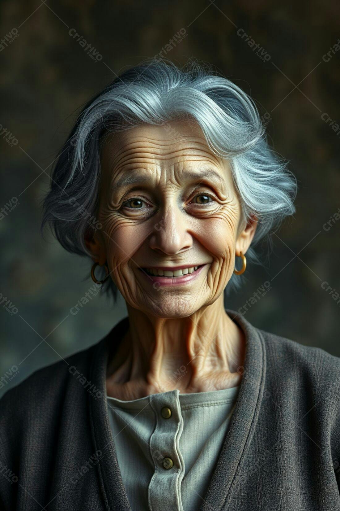 Mulher idosa feliz retrato estúdio