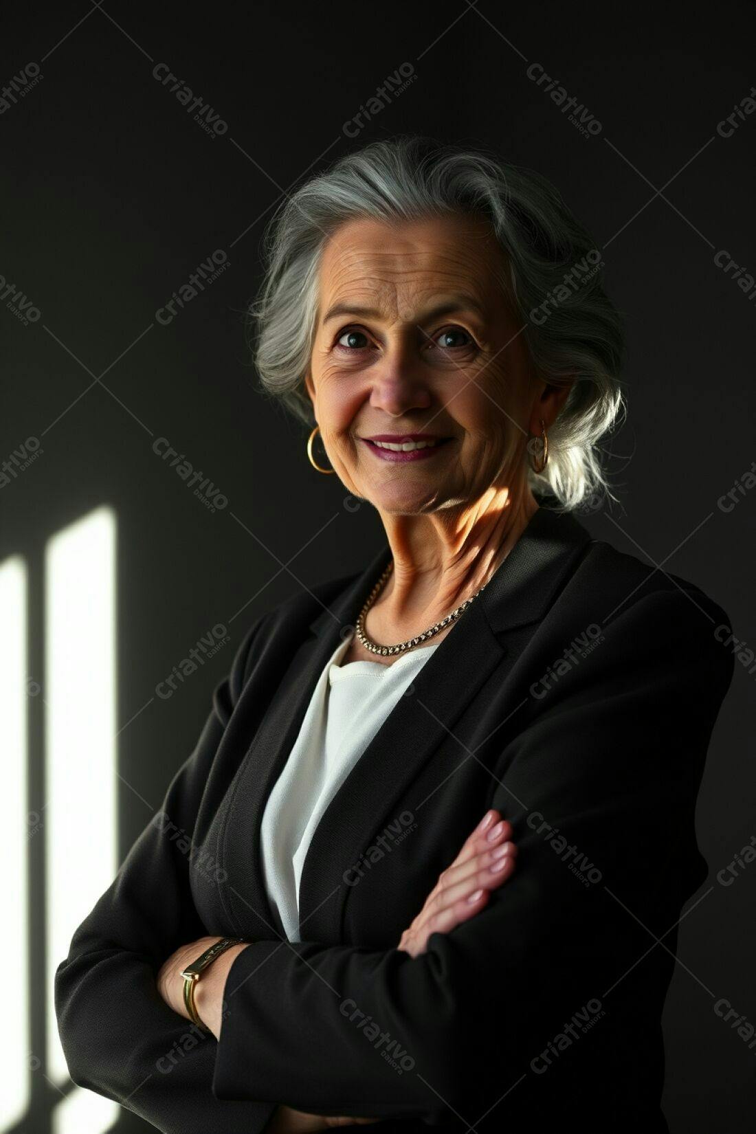 Mulher idosa de negócios sorrindo