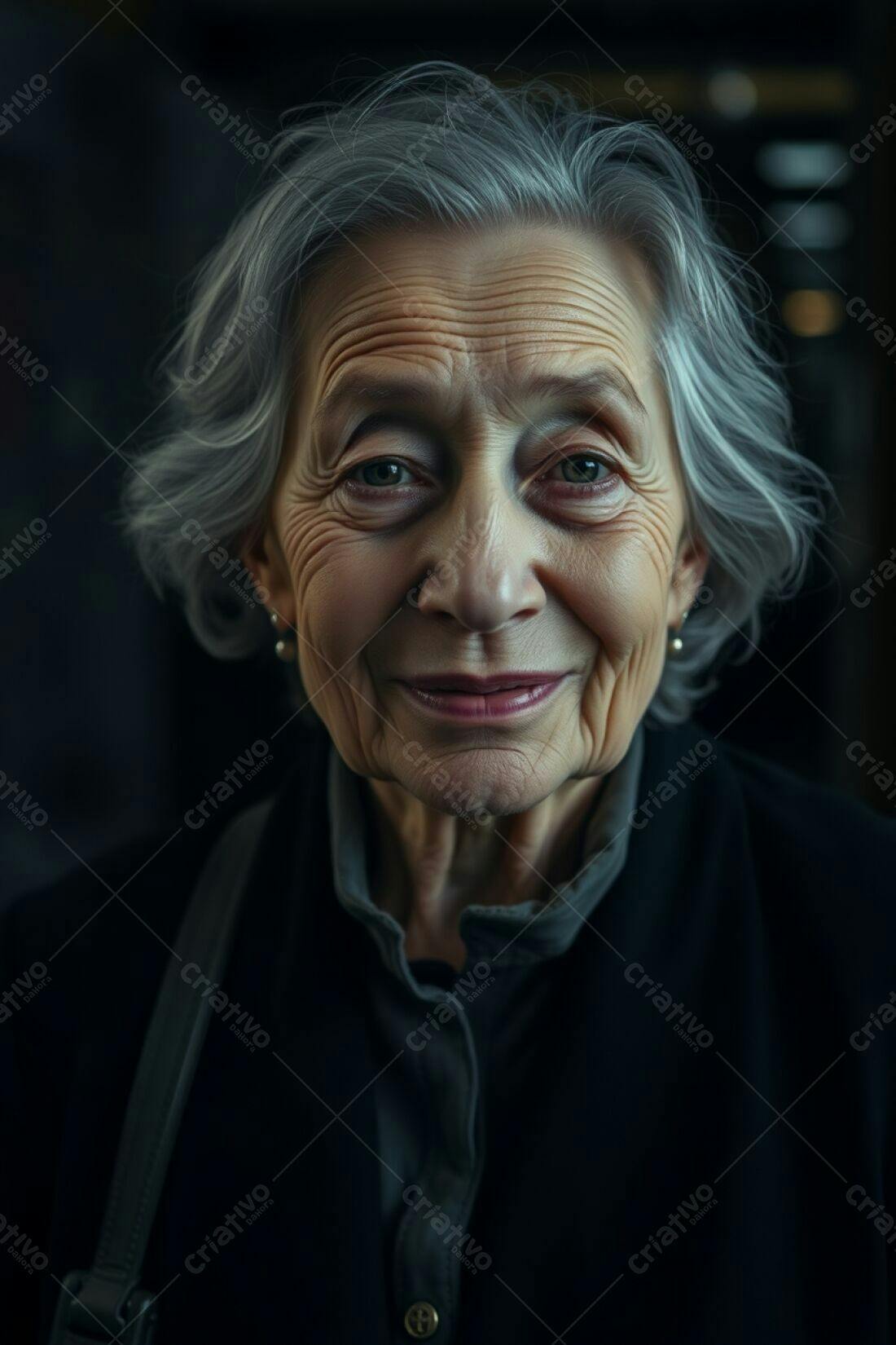 Retrato de mulher idosa sorrindo