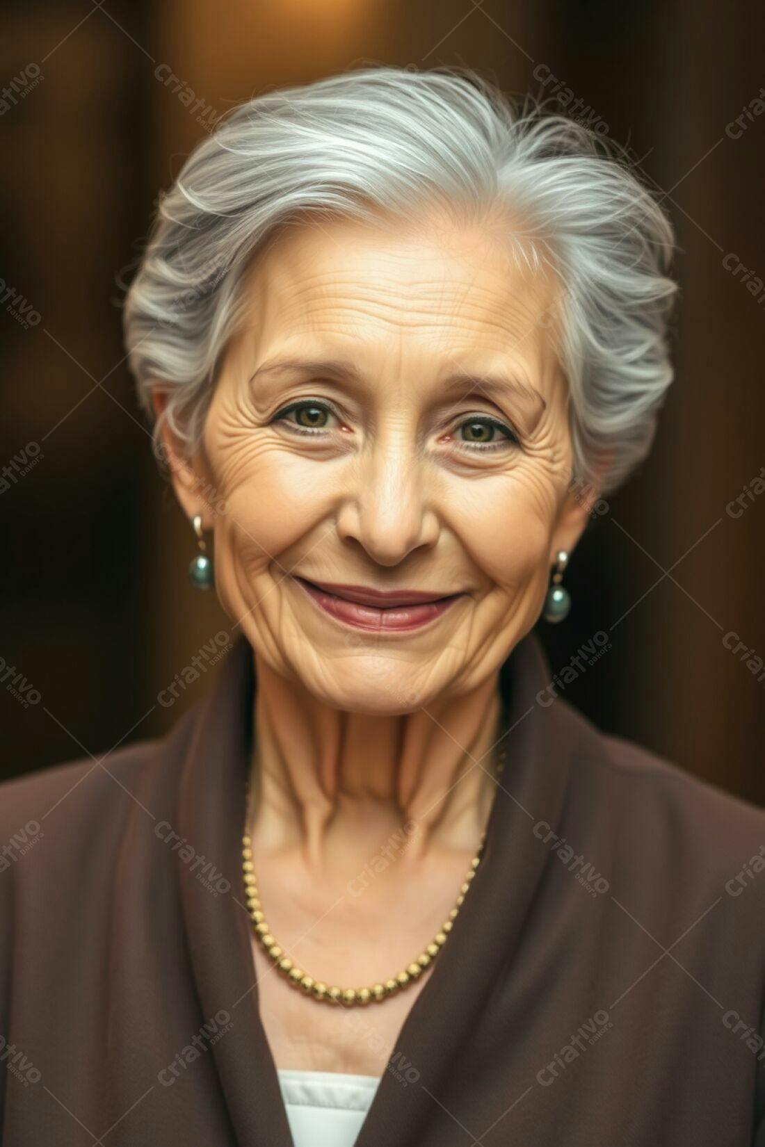 Mulher idosa sorrindo retrato
