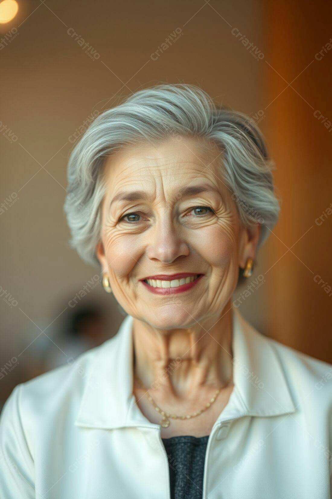 Mulher idosa sorrindo retrato estúdio