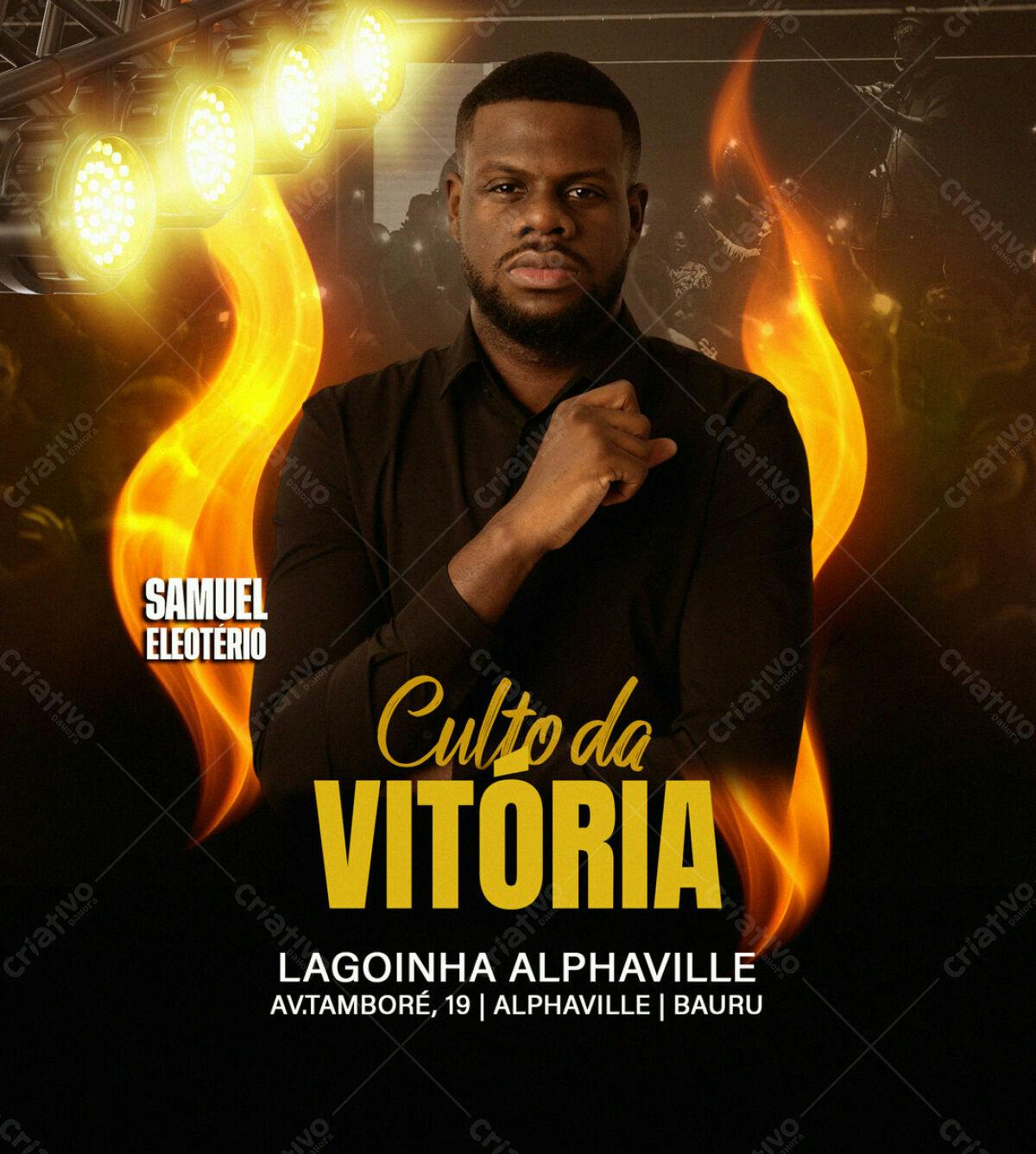 Flyer para Culto da Vitória PSD Editável