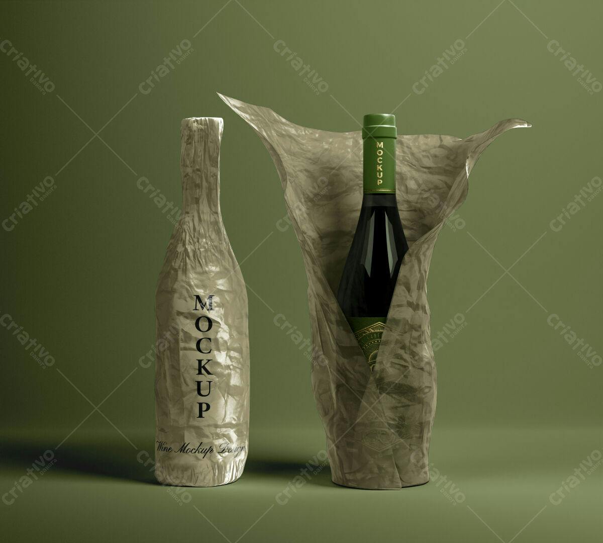 Embalagem para Vinho PSD Editável