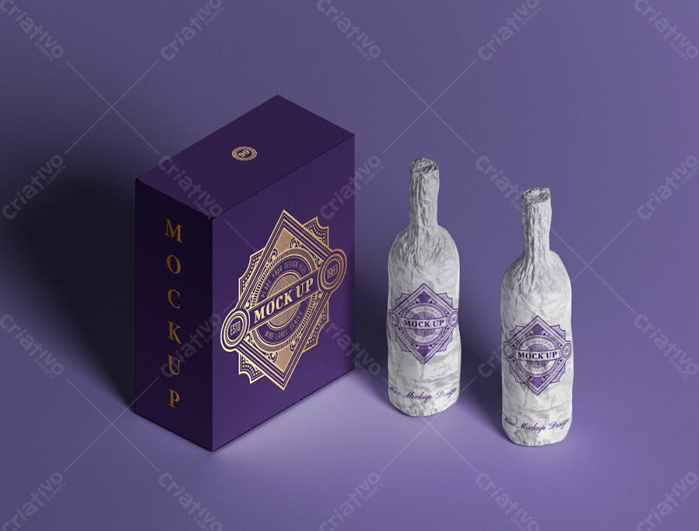 Embalagem Mínima De Garrafa De Vinho Mockup