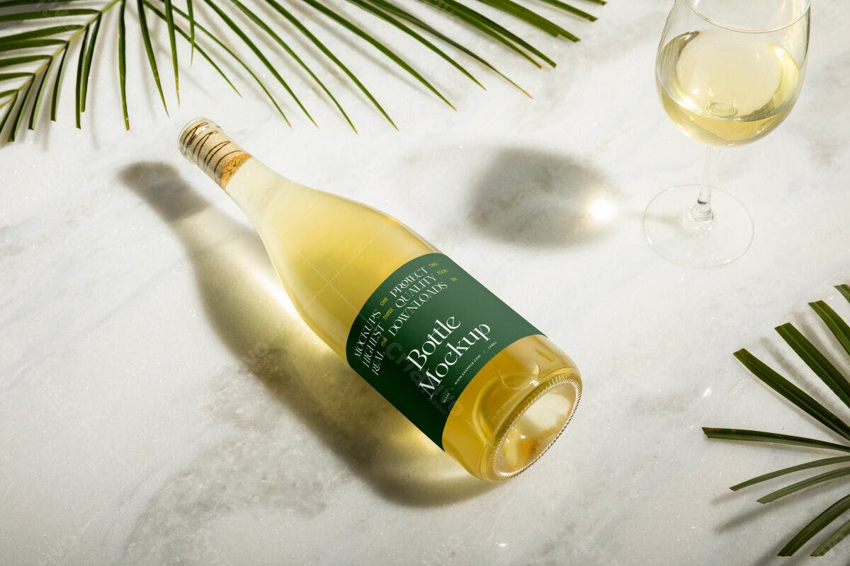 Mockup Garrafa de Vinho PSD Editável