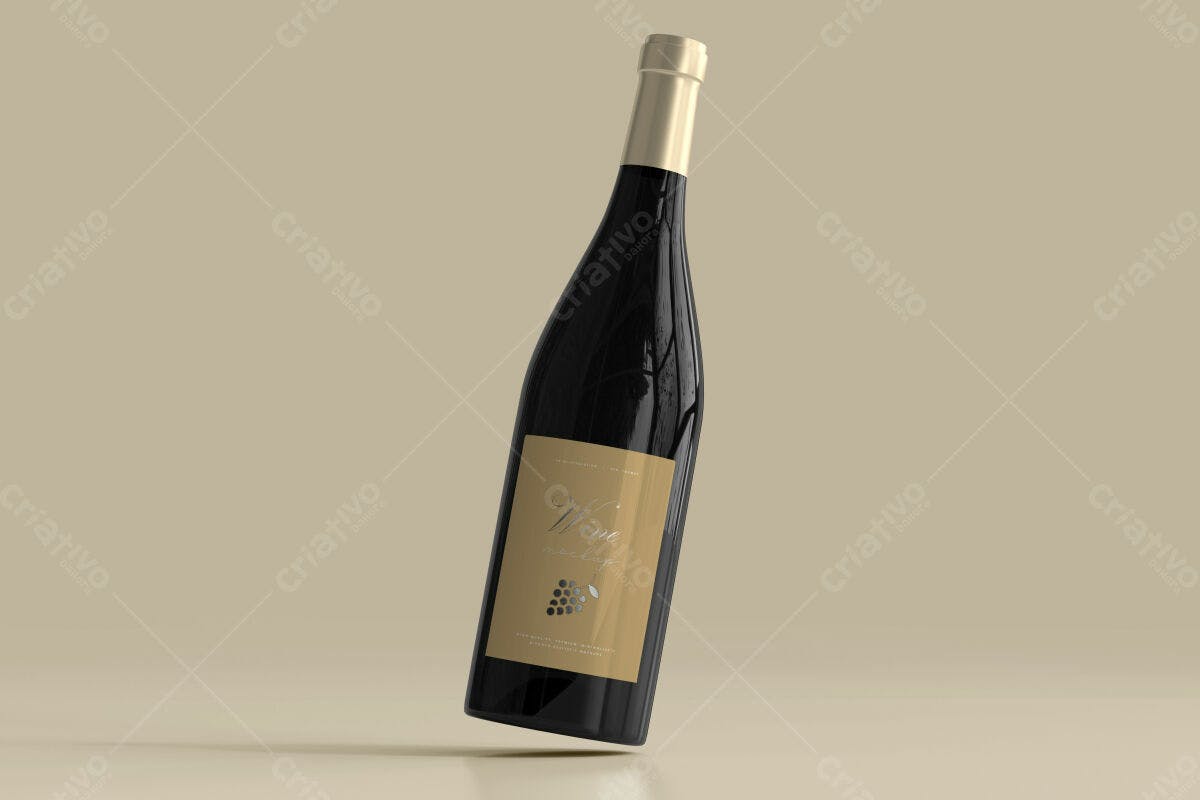 Mockup Garrafa de Vinho PSD Editável