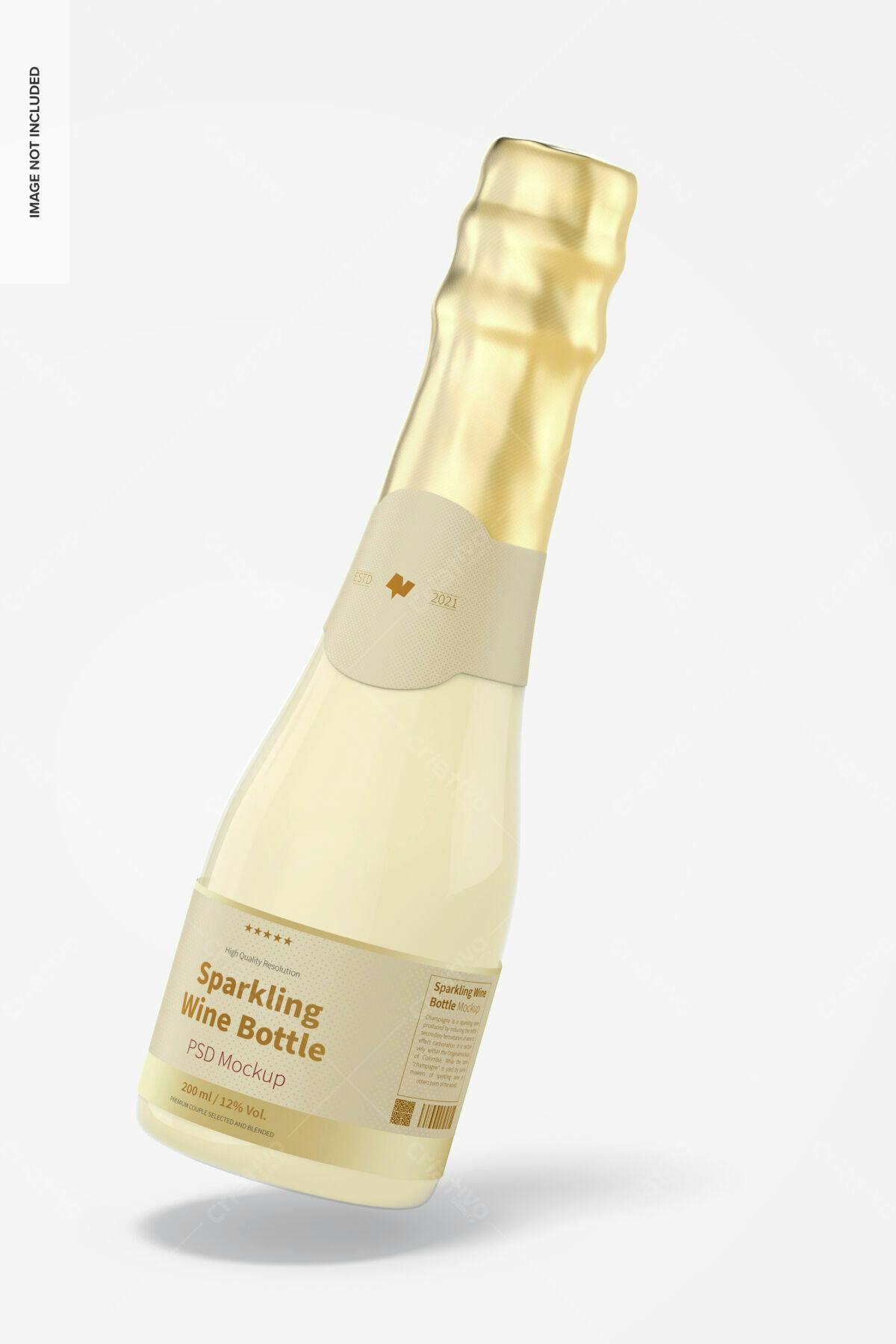 Mockup de Garrafa de Vinho Espumante PSD Editável