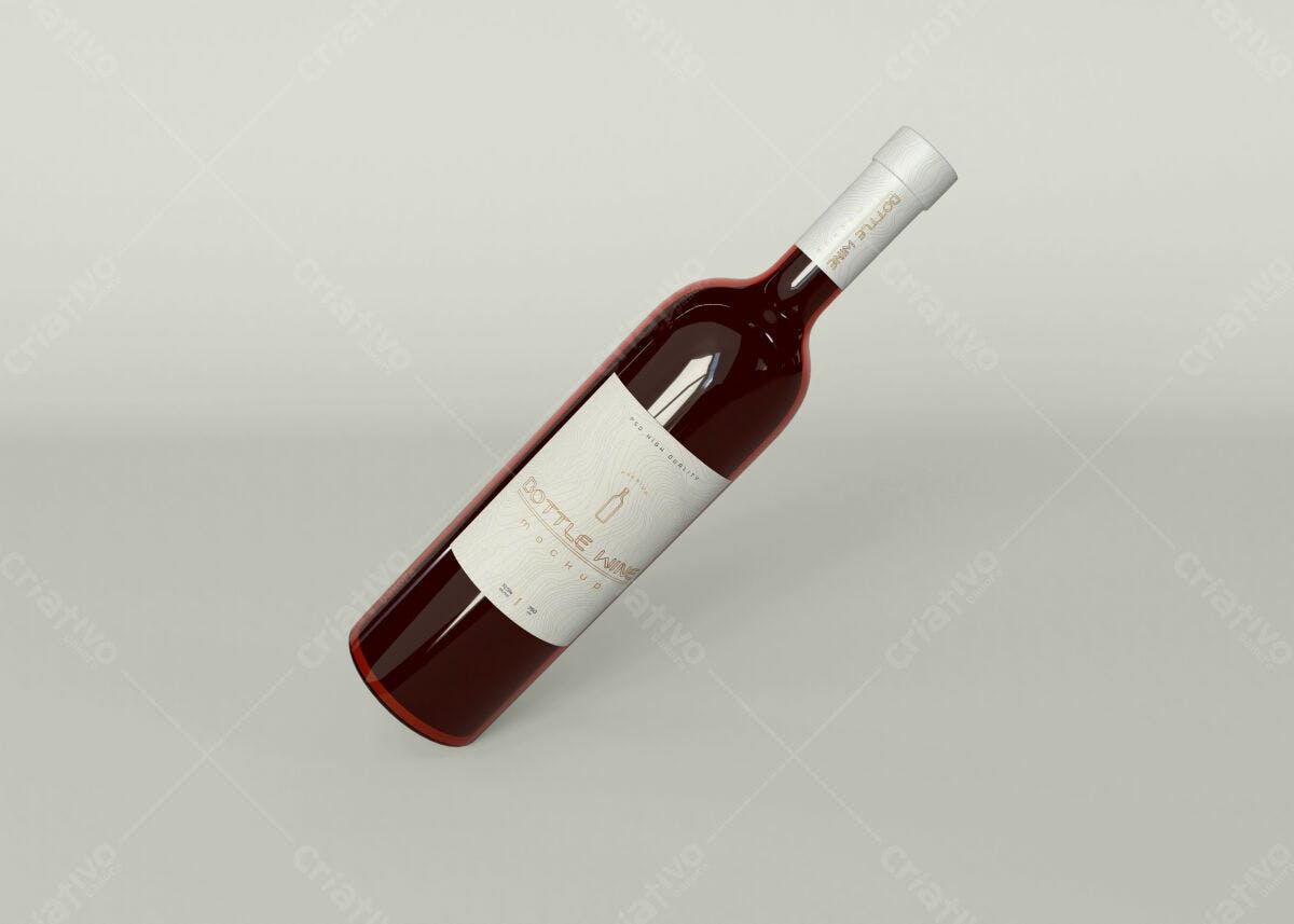 Mockup Garrafa de Vinho PSD Editável