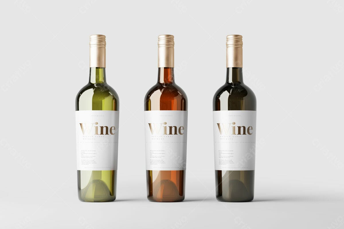 Mockup Garrafa de Vinho PSD Editável