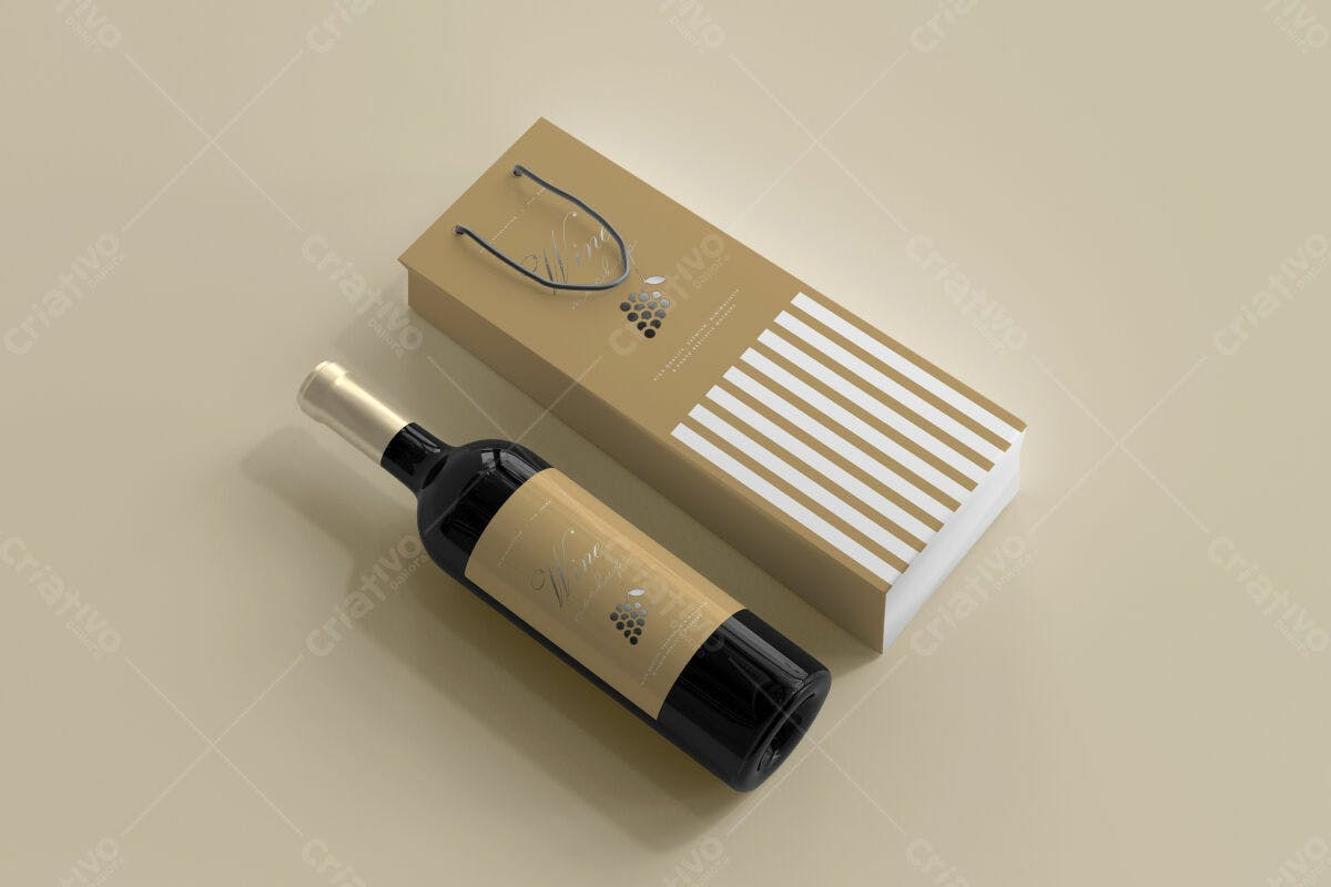 Embalagem para Vinho PSD Editável