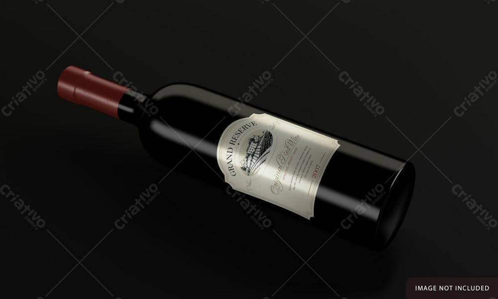 Garrafa De Vinho Com Design De Rótulo Mockup