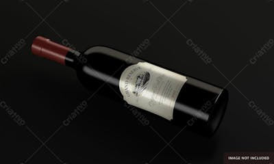 Garrafa De Vinho Com Design De Rótulo Mockup