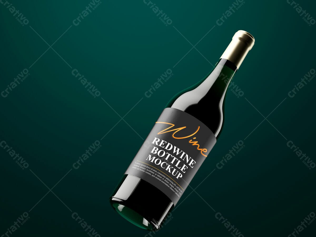 Mockup Garrafa de Vinho Tinto PSD Editável