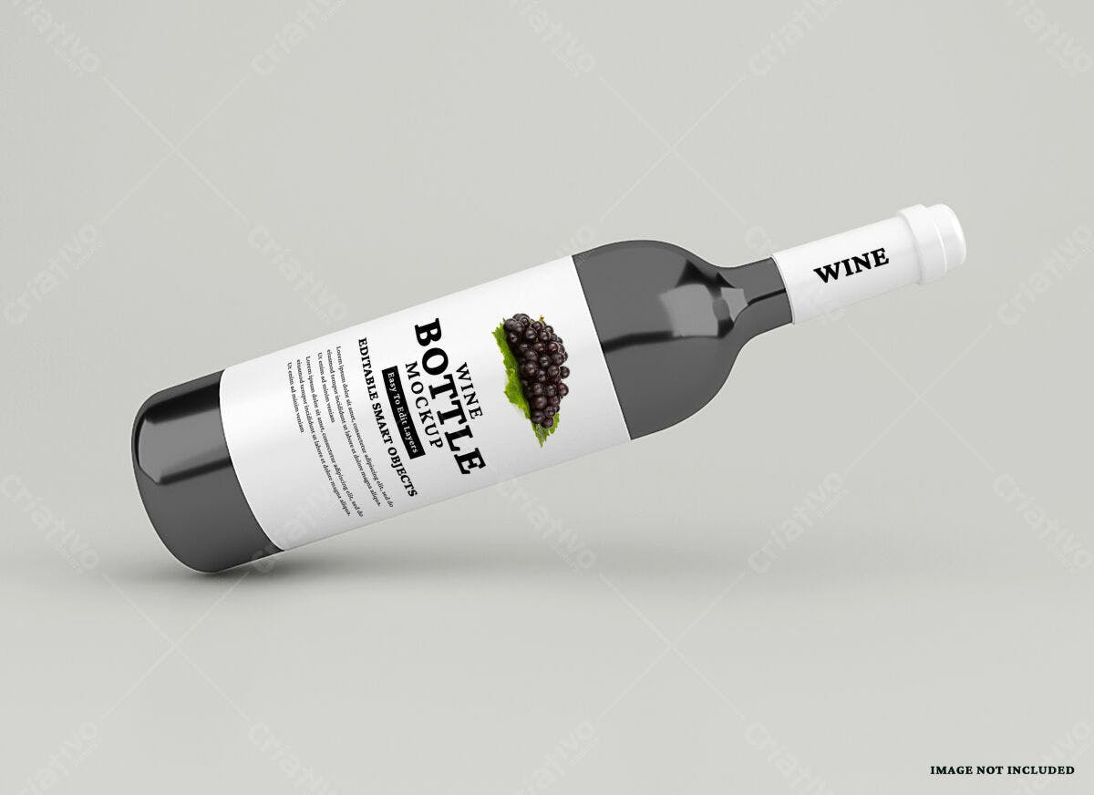 Mockup Garrafa de Vinho PSD Editável