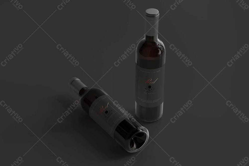 Garrafa De Vinho Tinto Mockup