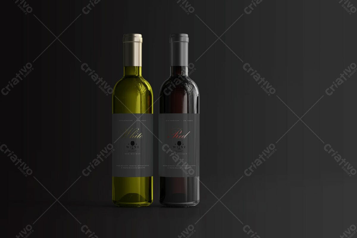 Mockup de Rótulo para Vinho PSD Editável