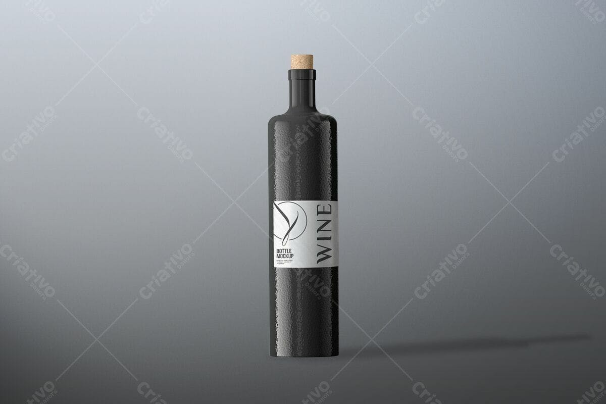 Modelo de Rótulo para Garrafa de Vinho PSD Editável