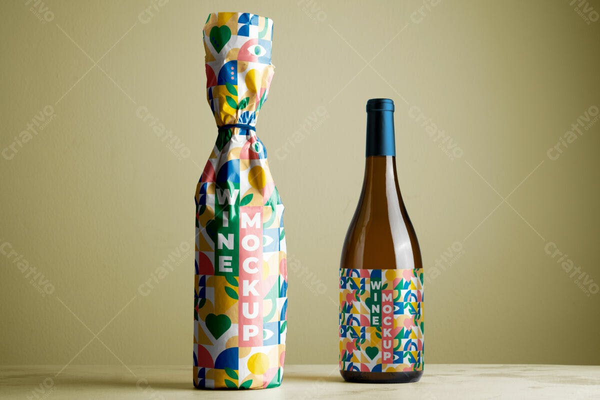 Mockup de Embalagem para Vinho PSD Editável